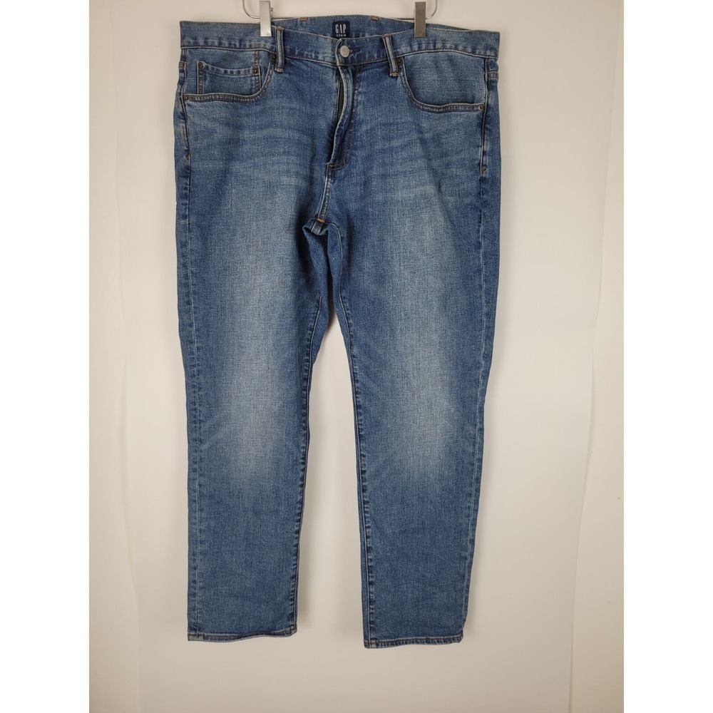 Gap Jeans 38x30 Mens High Rise Medium Wash Slim Straight Leg Denim